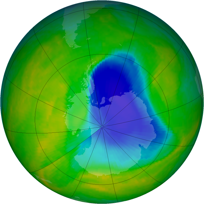 Antarctic ozone map for 13 November 2003